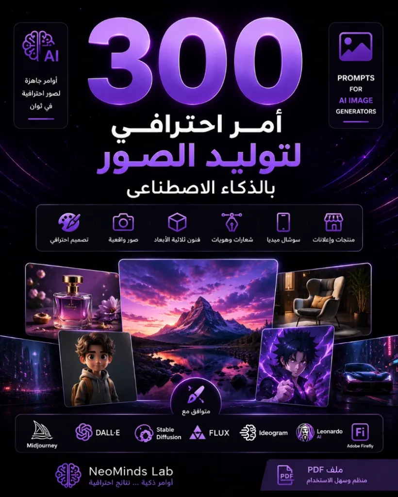 حزمة 300  أمر احترافي لتوليد الصور بالذكاء الاصطناعي